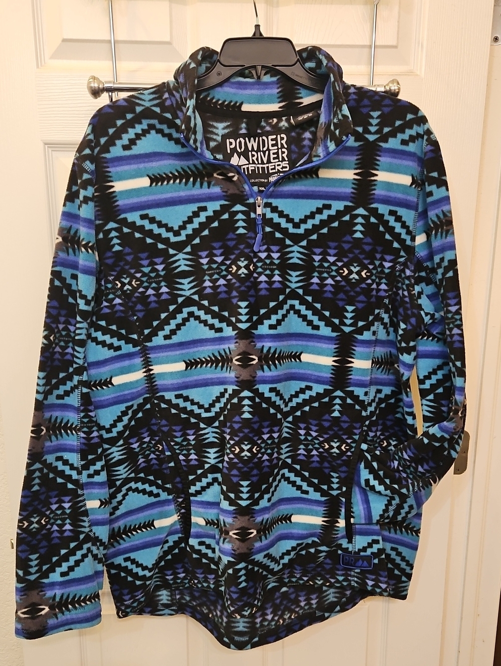 Powder River Outfitters Men’s Teal & Black Aztec Zip-Up Pullover